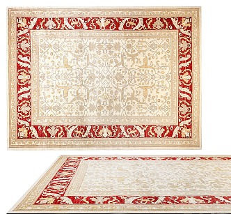 Carpet Nordic Ethnic Style Large Area Full of Crystal Velvet Persian Turkish Bedside Living Room American Retro European Country Square 3d model