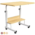 Adjustable Height Desk With Pink Tabletop And Rolling Casters For Home Office 3d model
