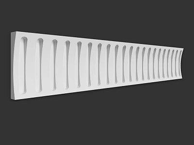 Long White Architectural Component With Multiple Uniform Grooved Slots Design 3d model