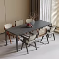Modern Dining Table and Chair Combination Dining Chair Dining Table 3d model