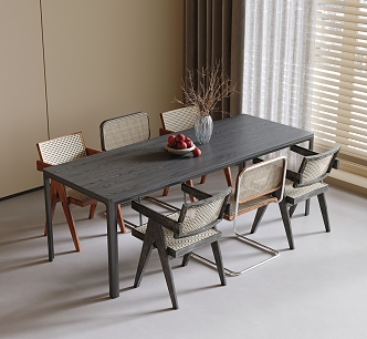 Modern Dining Table and Chair Combination Dining Chair Dining Table 3d model