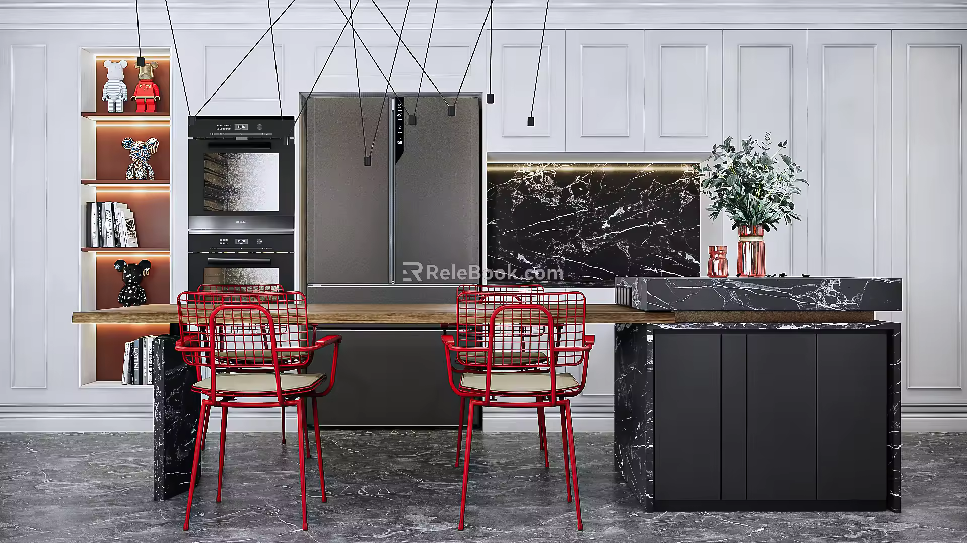 Modern Dining Table and Chair Combination 3d model