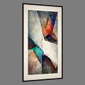 Abstract Geometric Painting With Vibrant Color Blends And Textured Art Design