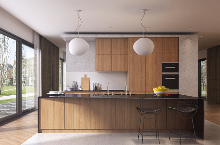 Modern Kitchen Simple Open Kitchen 3d model