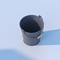 Gray Metal Household Bucket With Sturdy Handle For Practical Daily Use