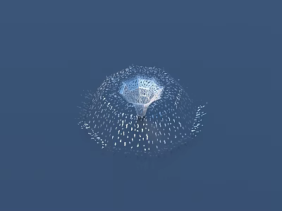 Decorative Garden Ornament Featuring Intricate Net Like Design And Metal Structure 3d model