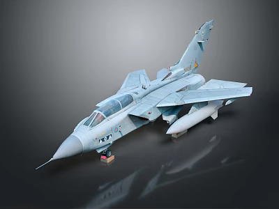 Detailed Gray Fighter Jet Model With Cockpit And Missile Attachments 3d model