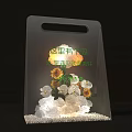 Transparent Acrylic Display Case With Sunflowers White Flowers And Decorative Sand
