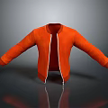 Orange Jacket With Open Zipper Reflective Surface And Gray Gradient Background 3d model