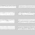 Various Decorative Gypsum Cornice Patterns And Styles For Interior Design 3d model