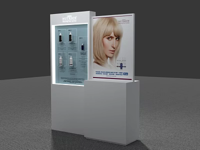 Neutrogena Skincare Products Display Stand With Woman Image And Product Shelves 3d model