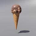 Delicious Frozen Cold Drink With Chocolate Drizzle On Waffle Ice Cream Cone