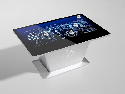 Public Facility Modern Interactive Kiosk With Digital Display And Sleek Design 3d model