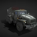Green Military 6x6 Truck Mounted With Multiple Rocket Launcher System
