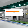 Public Office Space Interior Design With Open Layout Workstations Reception Counter And Glass Partitions