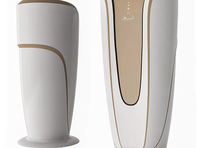 Two White Sleek Daily Electrical Appliances With Modern Decorative Lines For Home 3d model