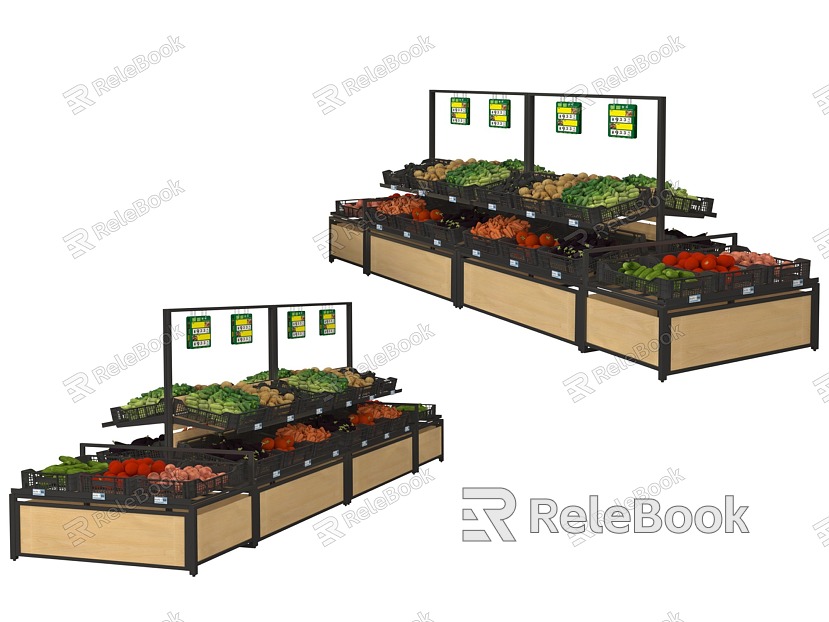 Showcase Shelf Vegetable Rack Vegetable Rack Vegetable Supermarket Shelf Fresh Rack model