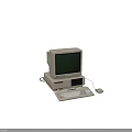 Vintage Desktop Computer With Green Screen Monitor Keyboard And Mouse