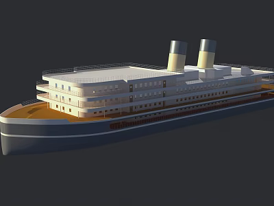Multi Deck Yacht Model With Two Funnels And Exterior Details 3d model