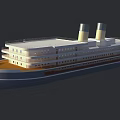Multi Deck Yacht Model With Two Funnels And Exterior Details