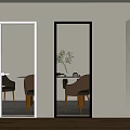 Hinged Doors with Textured and Grid Glass in White and Black Frames for Interior Spaces