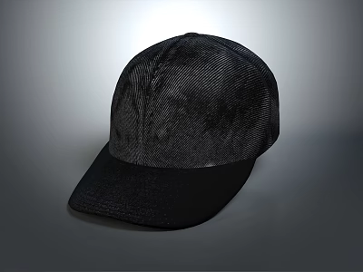 Black Baseball Cap with Structured Brim Soft Fabric and Casual Style 3d model