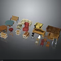 Assorted Furniture Pieces Including Sofas Chairs Tables Cabinets Coffee Tables and Shelves