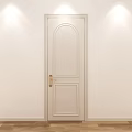 Light Colored Hinged Door with Golden Handle in Modern Minimalist Design