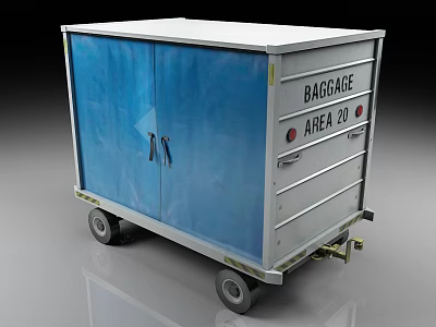 Airport Luggage Car Trailer Compartment 3d model
