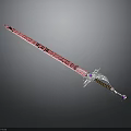 Ornate Sword Weapon With Intricate Patterns And Golden Hilt Design