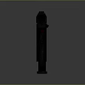 Black Tactical Pistol with Detachable Magazine Metallic Finish and Ergonomic Grip on Dark Isolated Background