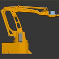 Game Movie Robot Character With Orange Mechanical Arm Blue Components And Structure