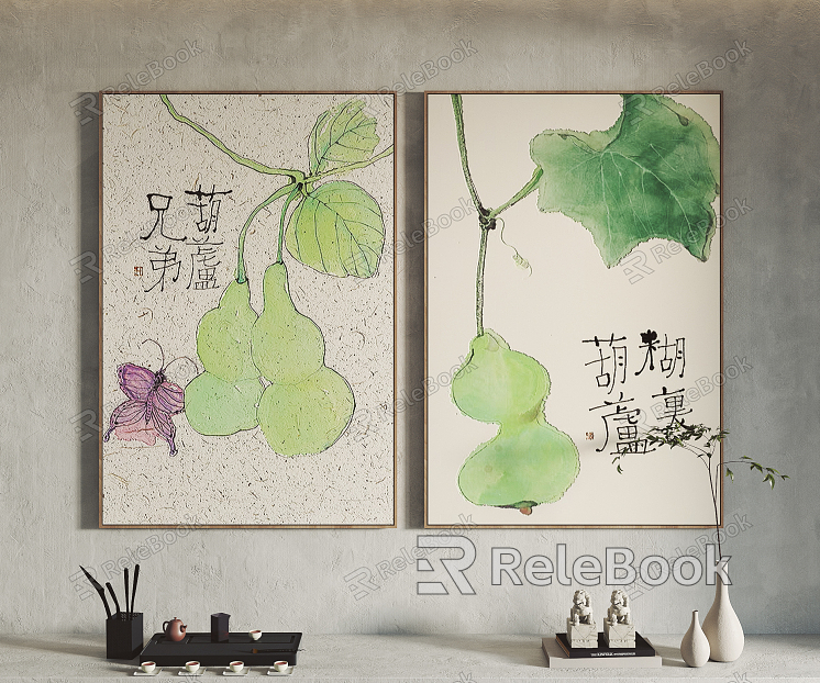 New Chinese-style Plant Painting Hanging Painting Decorative Painting model