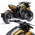 Sleek Modern Motorcycle With Gold And Black Design
