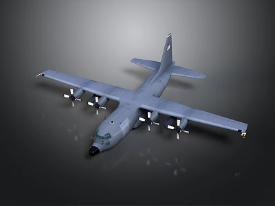 Aerospace Transport Aircraft With Four Propellers And Large Wings For Space Missions 3d model