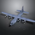 Aerospace Transport Aircraft With Four Propellers And Large Wings For Space Missions