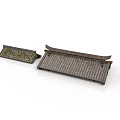 Traditional Chinese Architecture Roof Structure With Tile Design And Curved Eaves