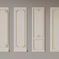 White Decorative Wall Panels In Four Different Ornamental Designs And Patterns 3d model