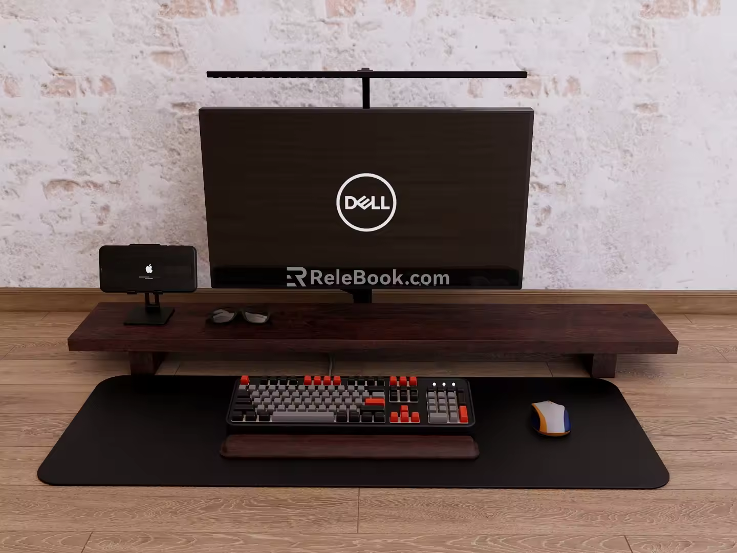 Desktop Computer Dell Apple Mobile Mouse Keyboard 3d model