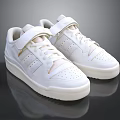 White Casual Leather Sneakers With Velcro Straps And Laces For Everyday Wear