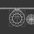 Outdoor Basketball Sports Equipment With Hoop Net And Yellow Ball
