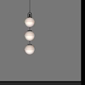 Modern Minimalist Pendant Light With Three White Spherical Lampshades In Interior Display Area