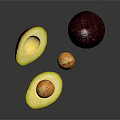 Fresh Ripe Avocado Display Featuring Halved And Whole Fruits With Visible Pit And Flesh