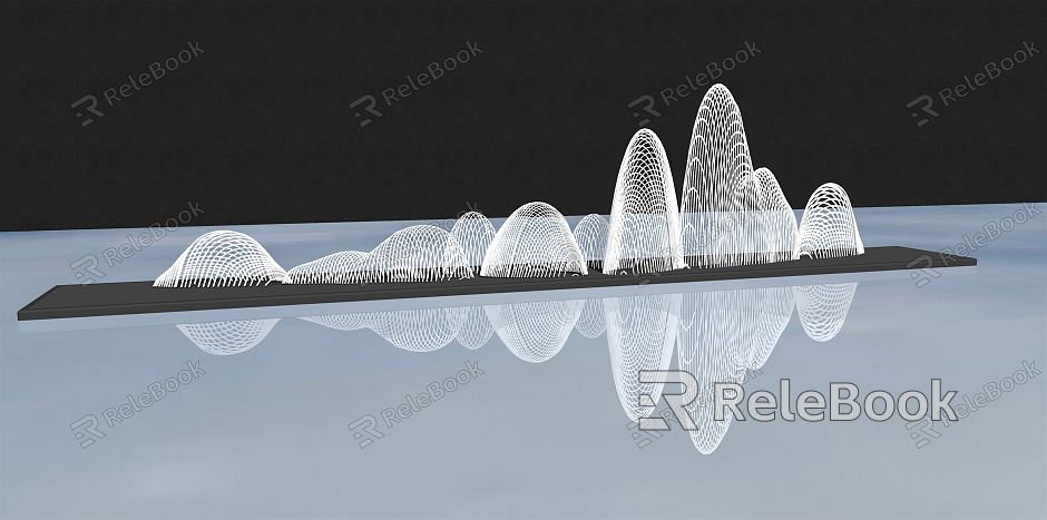 Modern Urban Sculpture Curve Streamline Mountain-shaped Landscape Hollow Sculpture Landscape Sculpture model