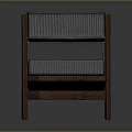 Minimalist Leisure Chair With Wooden Frame And Striped Fabric Backrest Seat Cushion