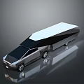 Futuristic Geometric Vehicle 3D Model With Black White Sleek Design And Modern Wheels