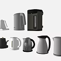 Various Modern Electric Kettles in Different Colors as Essential Daily Home Appliances