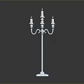 Elegant White Candelabra With Multiple Candle Holders And Square Base