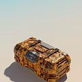 Weathered Rustic Tech Storage Box With Digital Display And Metallic Accents