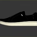 Everyday Black Casual Slip On Shoes With Mesh Upper And White Sole Design